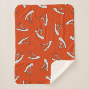 Sneakers seamless pattern on red background sherpa blanket