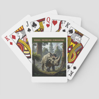 Sneaking triceratops playing cards