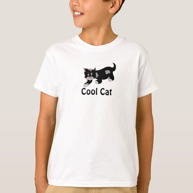 Sneaky Black Cat  T-Shirt (Front)