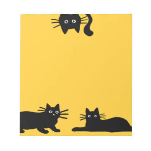 Sneaky Black Cats   Cool Kitty Cat Lover's Funny Notepad