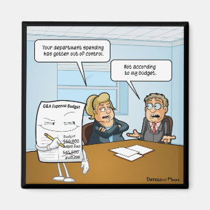 Sneaky Budget Funny Square Magnet