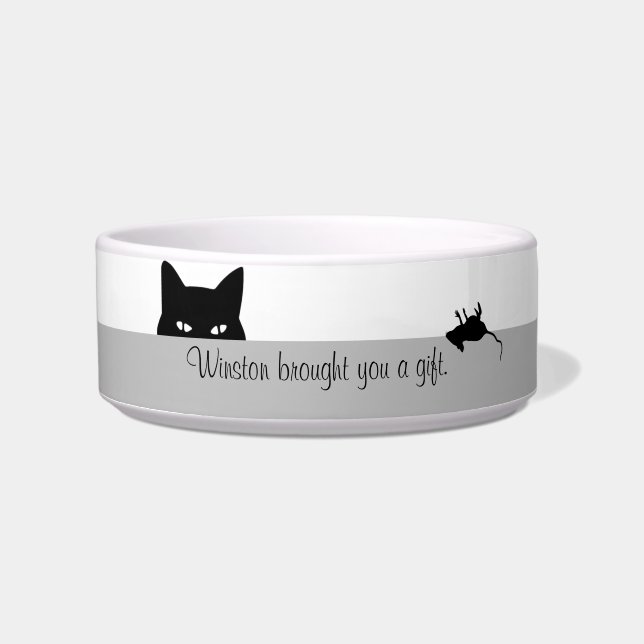 Sneaky Cat Brought You a Gift Bowl (Front)