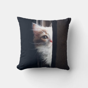Sneaky Cat Throw Pillow