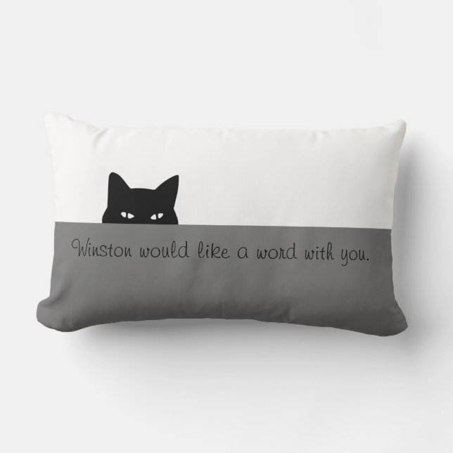 Sneaky Cat Throw Pillow (Front)