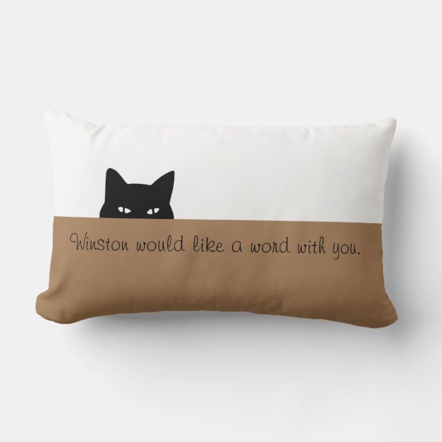 Sneaky Cat Throw Pillow (Front)