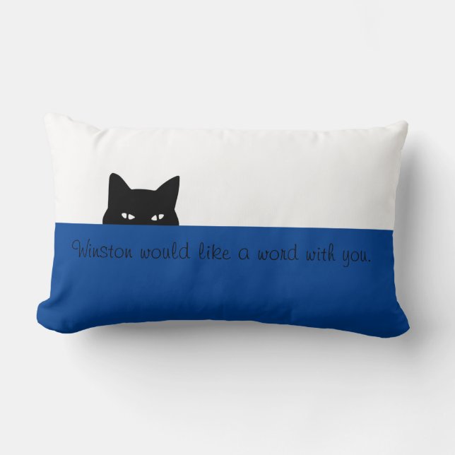 Sneaky Cat Throw Pillow (Front)