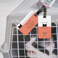 Sneaky Cat Where are We Salmon Luggage Tag