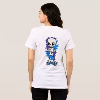 Sneaky Cute Skeleton Women's Halloween T-Shirt | S Tri-Blend Shirt
