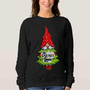 Sneaky Gnome Buffalo Plaid Matching Family Christm Sweatshirt
