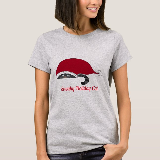 Sneaky Holiday Cat Shirt (Front)