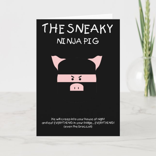 Sneaky Ninja Pig Card (Front)