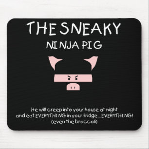 Sneaky Ninja Pig Mouse Mat