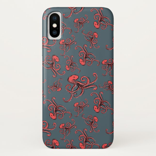 Sneaky Octopus Pattern Case-Mate iPhone Case (Back)