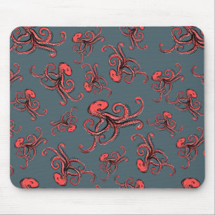 Sneaky Octopus Pattern Mouse Mat