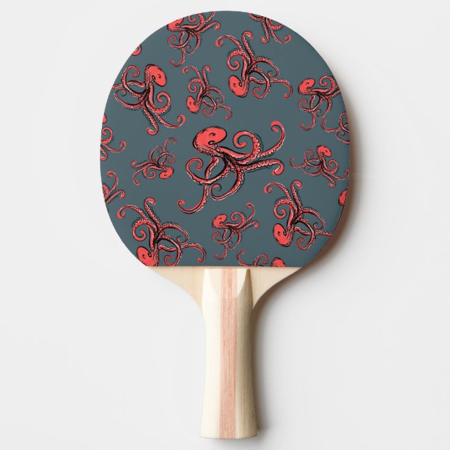 Sneaky Octopus Pattern Ping Pong Paddle (Front)