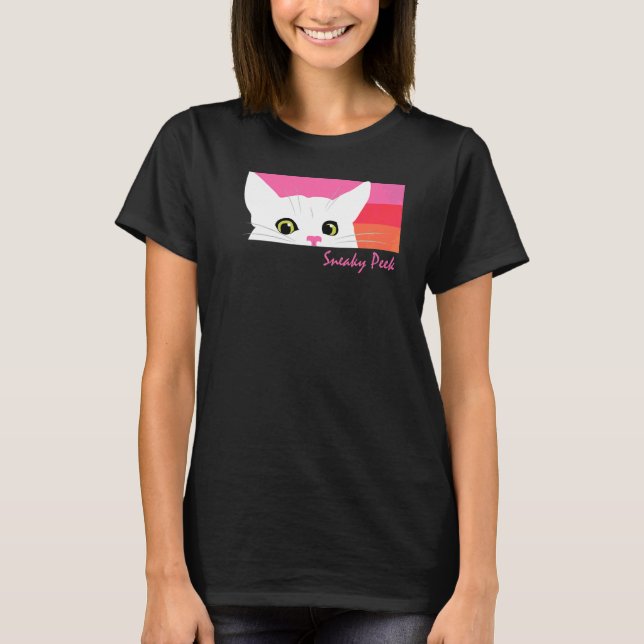 Sneaky Peek Cat T-Shirt (Front)