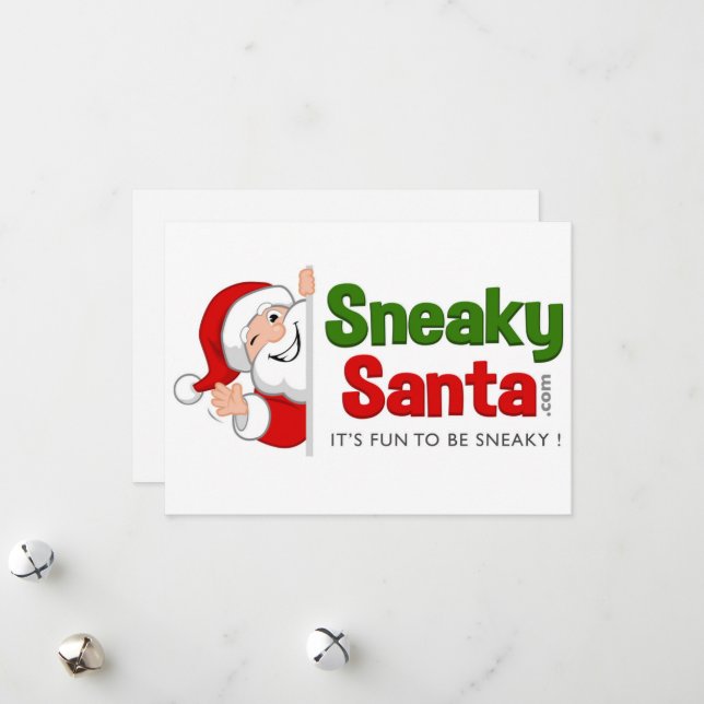 Sneaky Santa Card blank inside with Envelope (Front/Back In Situ)