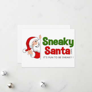 Sneaky Santa Card blank inside with Envelope