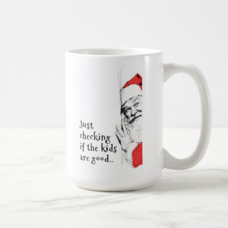 Sneaky Santa Just Checking Kids Coffee Mug