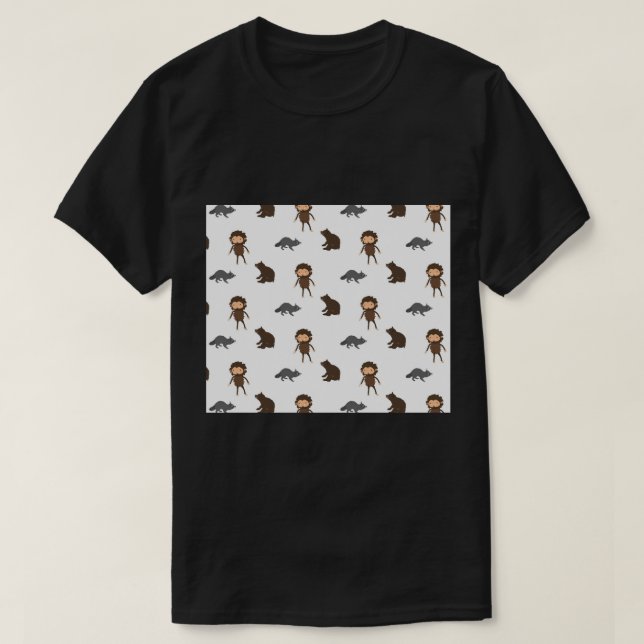 Sneaky Sasquatch Bear Racoon Throw Blanket1 T-Shirt (Design Front)