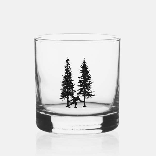 Sneaky Sasquatch Whiskey Glass (Front)