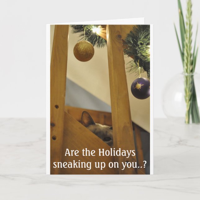 Sneaky Siamese Holiday Card (Front)