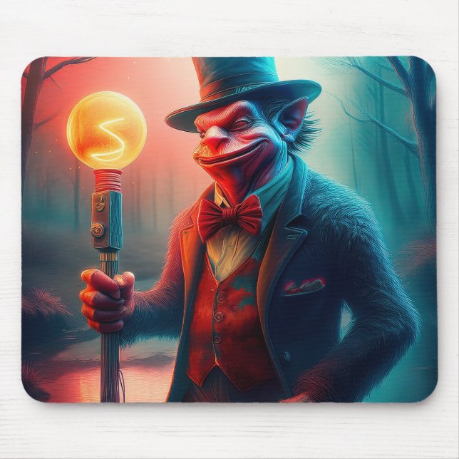 Sneering Troll Strolls Through Charred Forest Mouse Mat (Front)