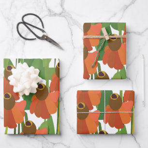 Sneezeweed Wildflower Floral Wrapping Paper Sheet
