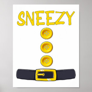Sneezy Dwarf Halloween Costume Colour Matching Sle Poster