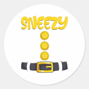 Sneezy Halloween Dwarf Costume Colour Matching Classic Round Sticker