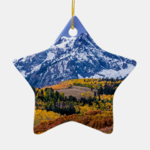 Sneffels Range Fall Sunrise - Colorado Ceramic Tree Decoration