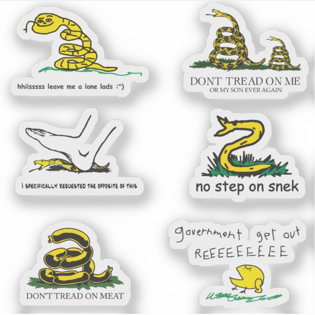 Snekright gadsden flag parody memes x6 (Front)