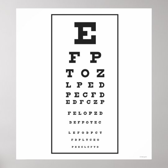 Snellen Chart | Zazzle.co.uk