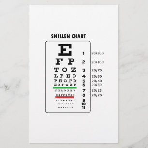 Snellen Chart (Eye Exam Chart) Stationery