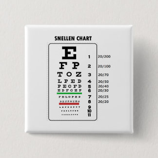 Snellen Chart (Generic Vision Chart) 15 Cm Square Badge