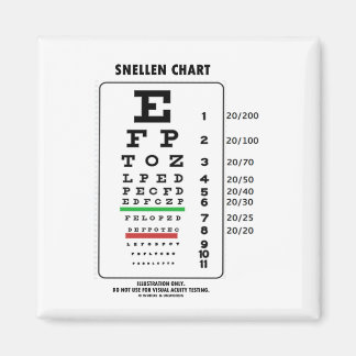 Snellen Chart (Medical Visual Acuity Testing) Magnet