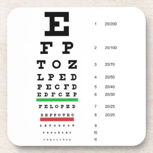 Snellen Eye Chart Cork Coaster