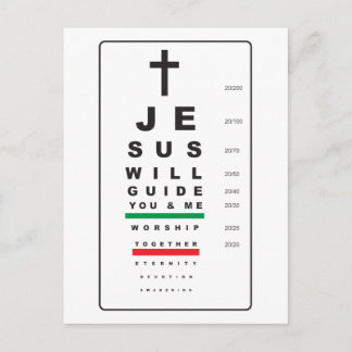 snellen eye chart jesus - postcard