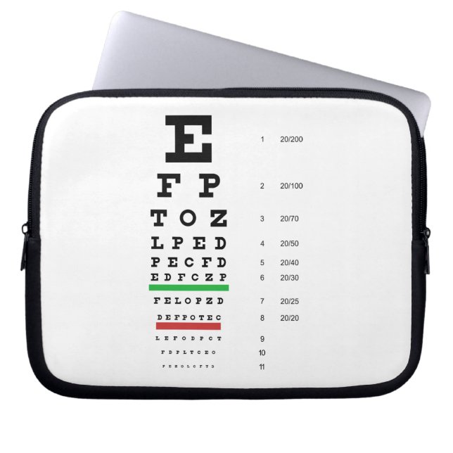 Snellen Eye Chart Laptop Sleeve (Front)