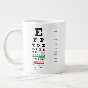 Snellen Eye Chart Large Coffee Mug