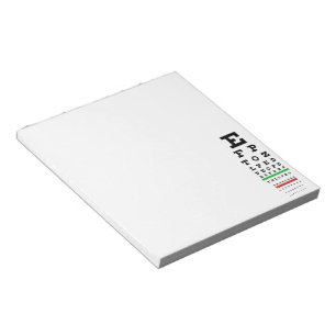 Snellen Eye Chart Notepad
