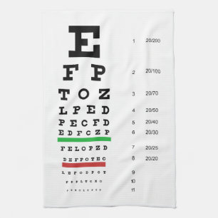 Snellen Eye Chart Tea Towel