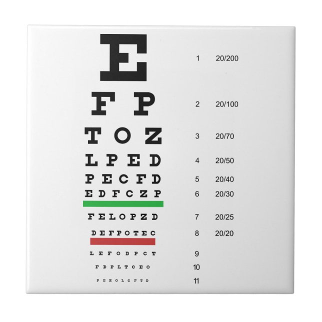 Snellen Eye Chart Tile (Front)