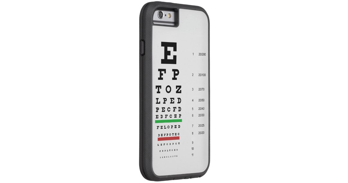 snellen eye chart tough xtreme iphone 6 case zazzle snellen eye chart for phone