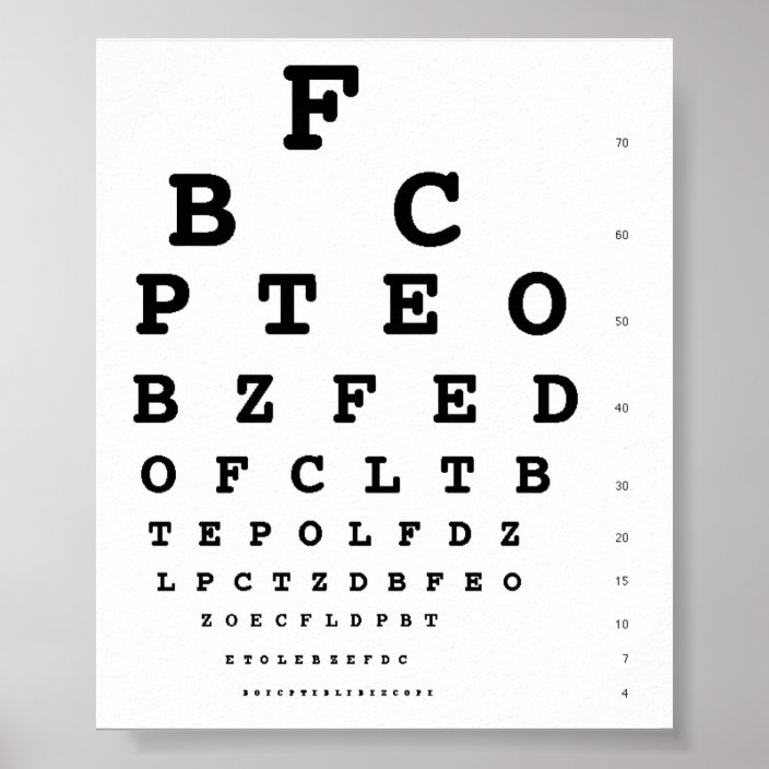 snellen eye test chart zazzlecouk
