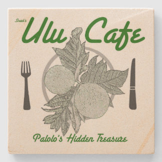 Snerk's Ulu Cafe Sandstone Coaster