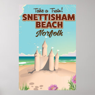 Snettisham Beach Norfolk travel poster