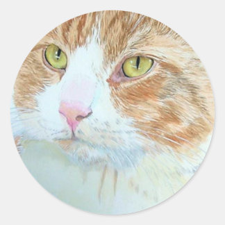Snickers the Cat Round Stickers