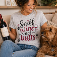 Sniff Wine not Butts funny Dog Lover