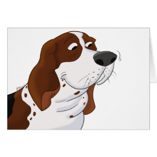 Sniffing Cartoon Basset Hound